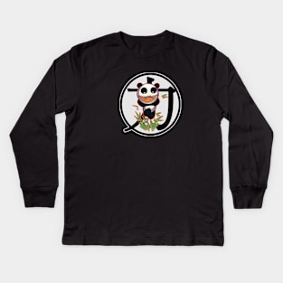 Kung Fu Boy Panda Kids Long Sleeve T-Shirt